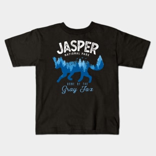 Jasper National Park Gray Fox Vintage Look Kids T-Shirt